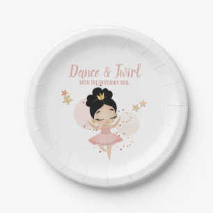 Dance & Twirl, Princess Ballerina w/Tiara Birthday Papieren Bordje