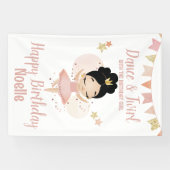 Dance & Twirl, Princess Ballerina w/Tiara Birthday Spandoek (Horizontaal)