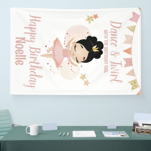 Dance & Twirl, Princess Ballerina w/Tiara Birthday Spandoek (Beurs)