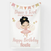 Dance & Twirl, Princess Ballerina w/Tiara Birthday Spandoek (Verticaal)