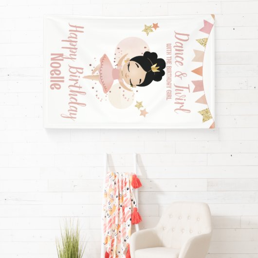 Dance & Twirl, Princess Ballerina w/Tiara Birthday Spandoek (Insitu)