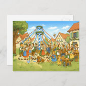 Dance Under Maypole in het Beierse dorp Feestdagenkaart (Voorkant / Achterkant)