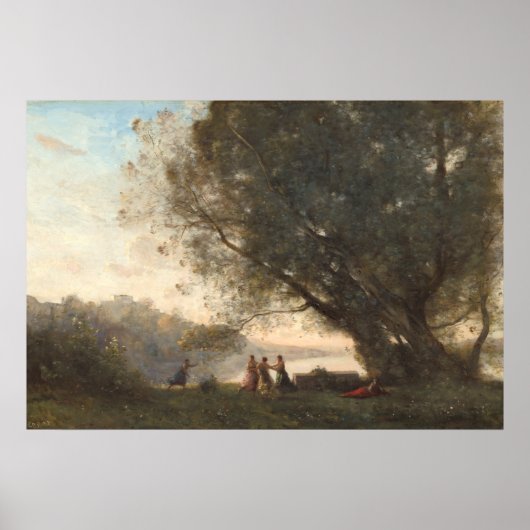 Dance under Trees - Jean-Baptiste - Corot Fine Art Poster (Voorkant)