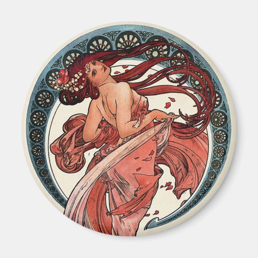 Dance van Alfons Mucha 1898 Magneet (Voorkant)