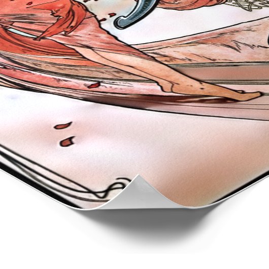 Dance van Alfons Mucha 1898 Poster (Hoek)