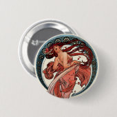 Dance van Alfons Mucha 1898 Ronde Button 5,7 Cm (Voorkant /achterkant)