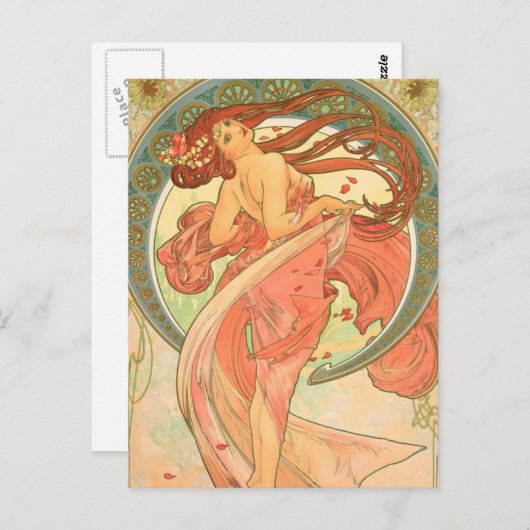 Dance van Alphonse Mucha Briefkaart (Voorkant / Achterkant)