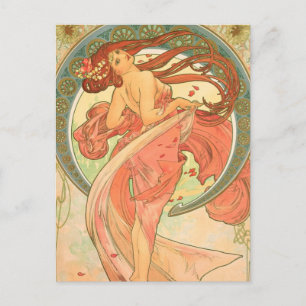 Dance van Alphonse Mucha Briefkaart