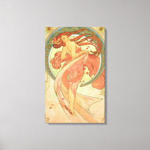  Dance van Alphonse Mucha Canvas Afdruk