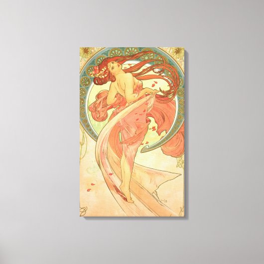 Dance van Alphonse Mucha Canvas Afdruk (Voorkant)