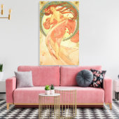 Dance van Alphonse Mucha Canvas Afdruk (Insitu (Woonkamer))