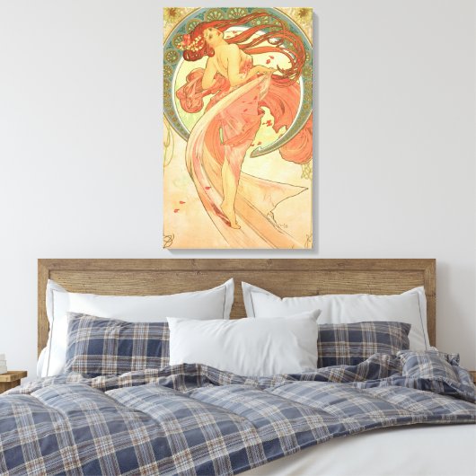 Dance van Alphonse Mucha Canvas Afdruk (Insitu (Slaapkamer))