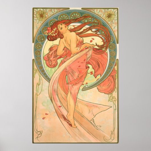  Dance van Alphonse Mucha Poster (Voorkant)