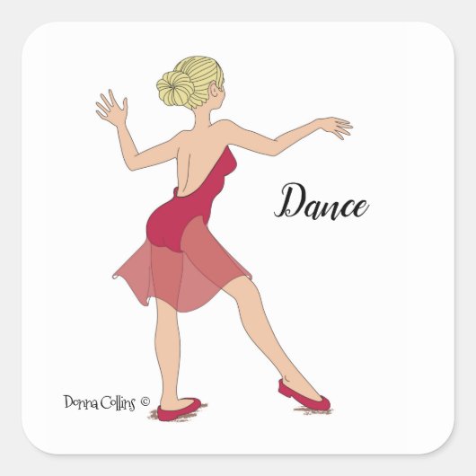 Dance Vierkante Sticker (Voorkant)