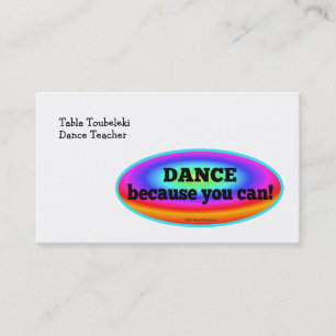 "Dance Want you can" Psychedelic Colorful Dance Visitekaartje