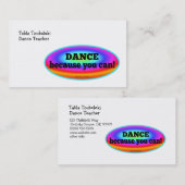 "Dance Want you can" Psychedelic Colorful Dance Visitekaartje (Voorkant / Achterkant)