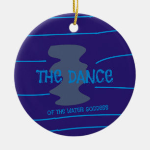 Dance Water Goddess Blue Waves Lines Ocean Zee Keramisch Ornament