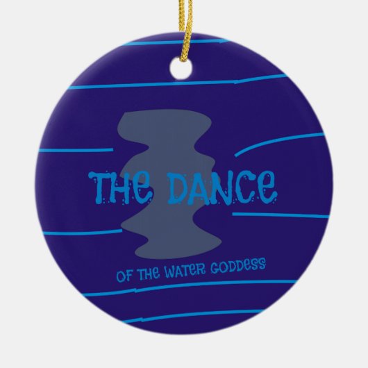 Dance Water Goddess Blue Waves Lines Ocean Zee Keramisch Ornament (Voorkant)