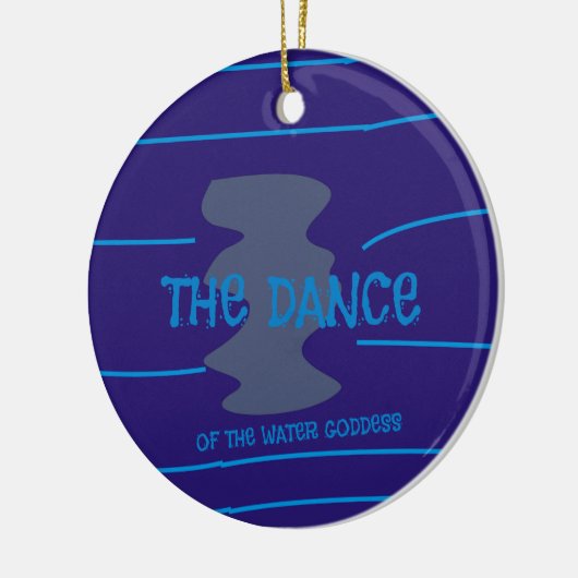 Dance Water Goddess Blue Waves Lines Ocean Zee Keramisch Ornament (Links)