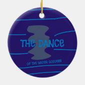 Dance Water Goddess Blue Waves Lines Ocean Zee Keramisch Ornament (Achterkant)
