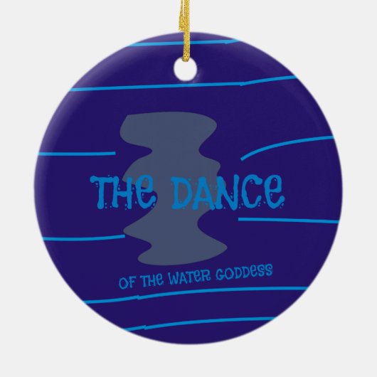 Dance Water Goddess Blue Waves Lines Ocean Zee Keramisch Ornament (Achterkant)