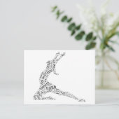 Dance Word Cloud Black & White Briefkaart (Staand voorkant)