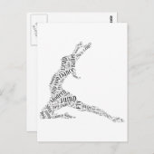 Dance Word Cloud Black & White Briefkaart (Voorkant / Achterkant)