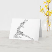 Dance Word Cloud Black & White Kaart (Gele Bloem)