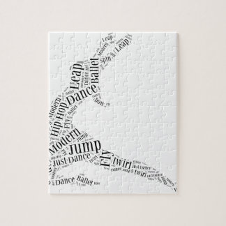 Dance Word Cloud Black & White Legpuzzel