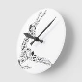 Dance Word Cloud Black & White Ronde Klok (Hoek)