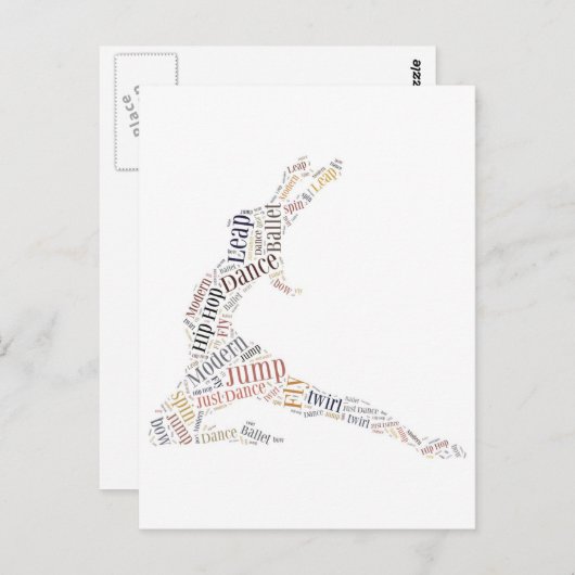 Dance Word Cloud Briefkaart (Voorkant / Achterkant)