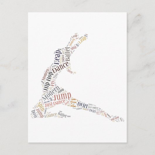 Dance Word Cloud Briefkaart (Voorkant)