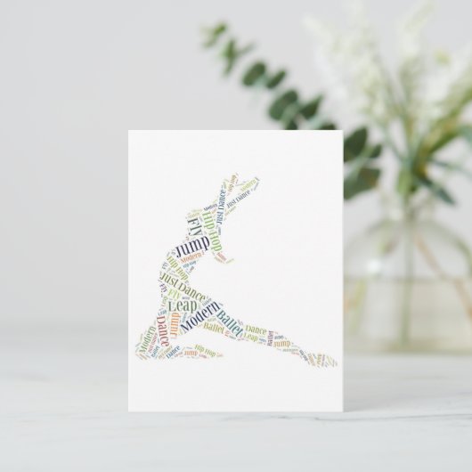 Dance Word Cloud Briefkaart (Staand voorkant)