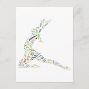 Dance Word Cloud Briefkaart