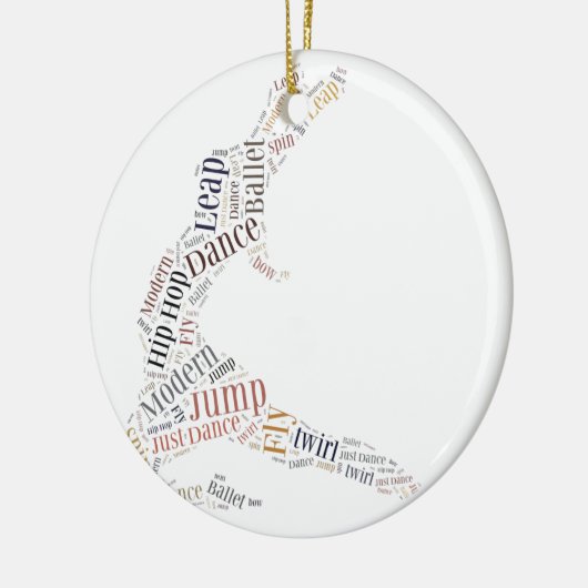 Dance Word Cloud Keramisch Ornament (Links)