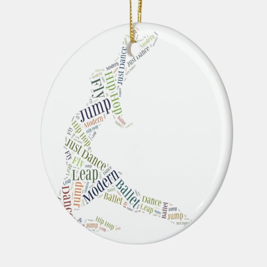 Dance Word Cloud Keramisch Ornament (Links)