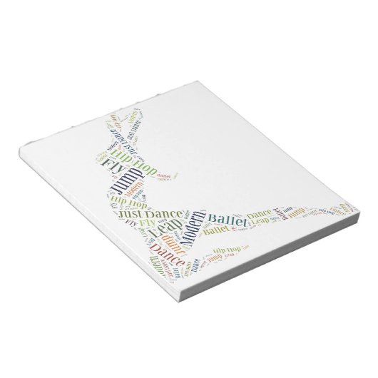 Dance Word Cloud Notitieblok (Schuin)