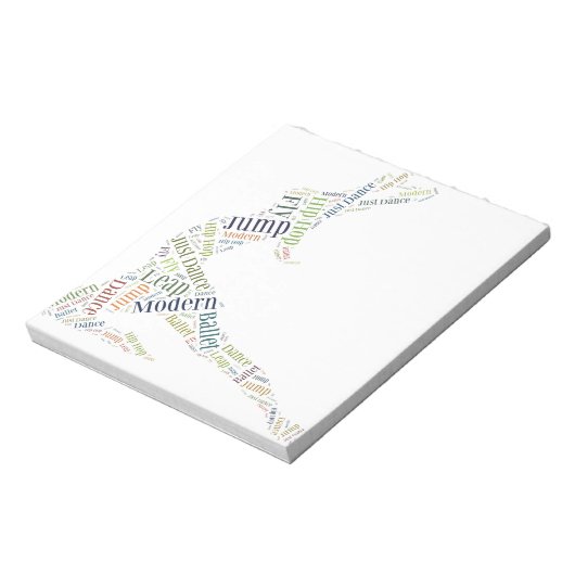 Dance Word Cloud Notitieblok (Linkerzijde)