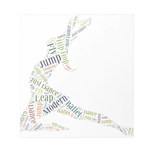Dance Word Cloud Notitieblok (Voorkant)