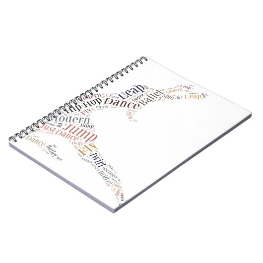 Dance Word Cloud Notitieboek (Linkerzijde)