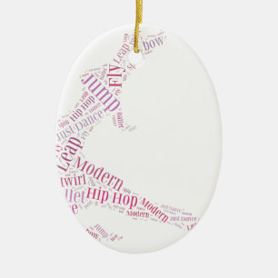 Dance Word Cloud Pink Keramisch Ornament
