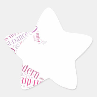 Dance Word Cloud Pink Ster Sticker