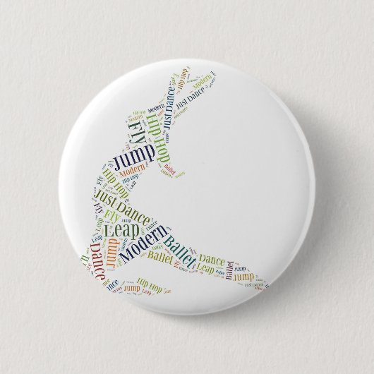 Dance Word Cloud Ronde Button 5,7 Cm (Voorkant)