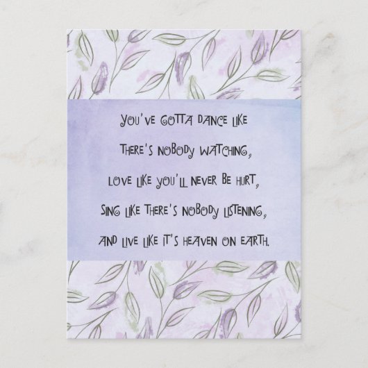 Dance zoals niemand kijkt briefkaart (Voorkant)