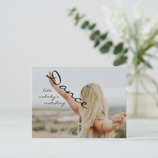 Dance zoals niemand kijkt briefkaart (Staand voorkant)