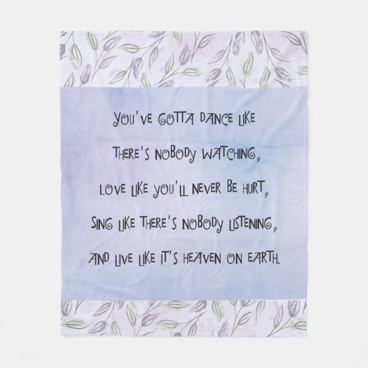 Dance zoals niemand kijkt fleece deken (Voorkant)