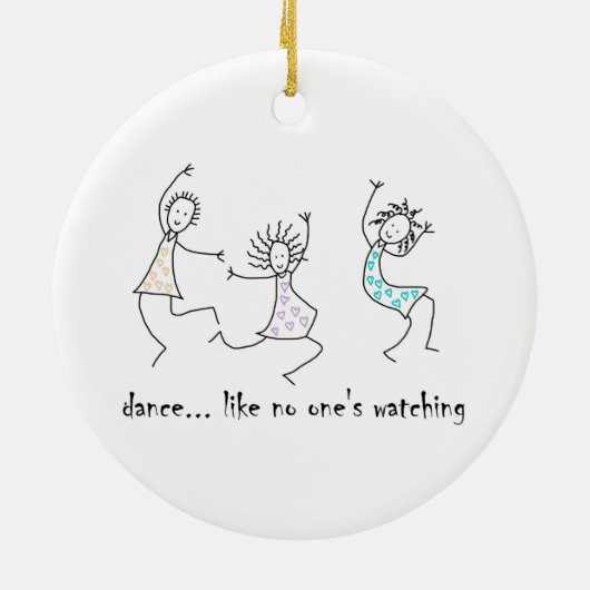 Dance, zoals niemand kijkt keramisch ornament (Achterkant)
