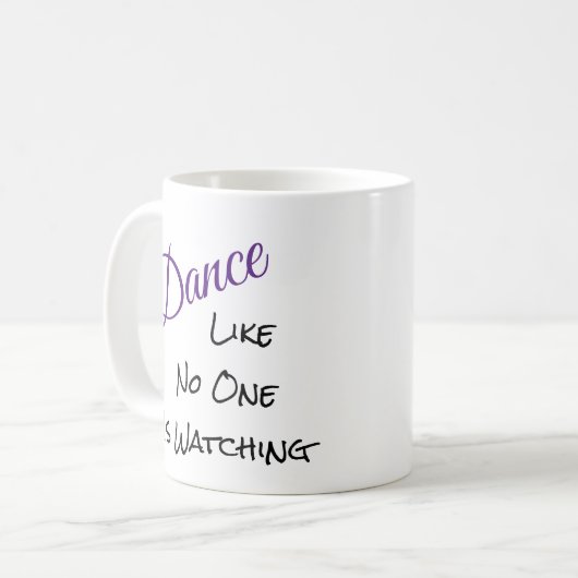 Dance zoals niemand kijkt koffiemok (Voorkant links)