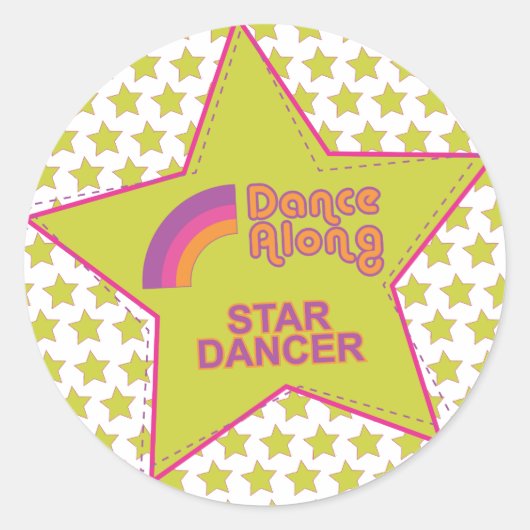 dancealong_star_dancer_stickersheet ronde sticker (Voorkant)