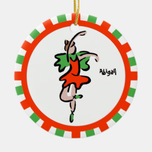 DanceChick Ballerina gepersonaliseerde versiering Keramisch Ornament